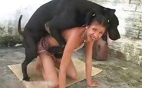 Latina farm - hot black zoophile and dog 720p